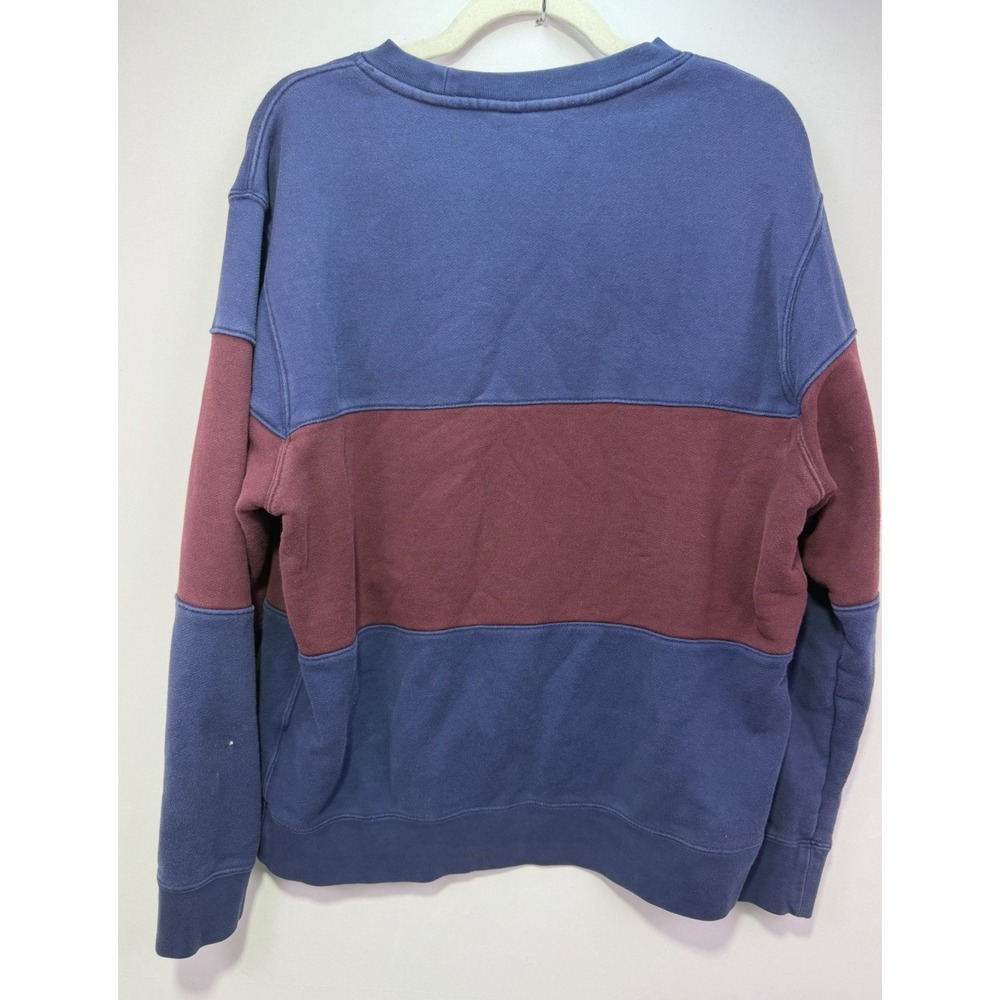 Nike Sportswear Club Fleece Crewneck Sweatshirt Men L Blue Burgundy Color block‎ - Picture 11 of 11